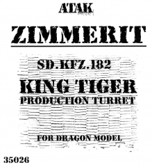 Zimmerit for Dragon Kingtiger Porsche Turret