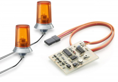 Double hazard light with switch - Orange