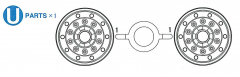 U Parts (U1 x2) for Tamiya 56305, 56307, 56312, 56314, 56318