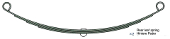 Rear Leaf Spring (2 pcs.) for Tamiya 56305, 56307, 56312, 56318, 56329