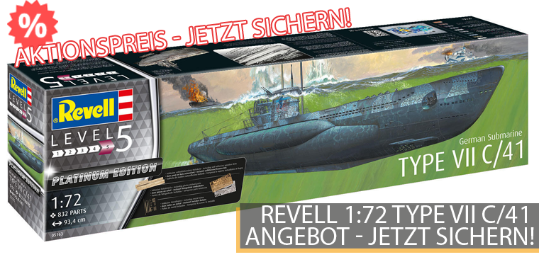 Revell 05163 - U-Boot Typ VII C/41 Platinum Edition - 1:72