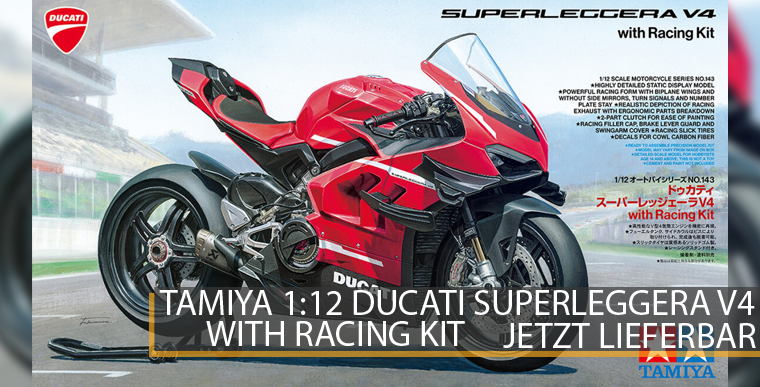 Tamiya 14143 - Ducati Superleggera V4 with Racing Kit - 1:12