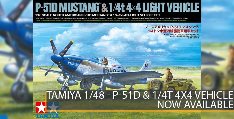 Tamiya 25205 - P-51D Mustang & 1/4t 4x4 light Vehicle - 1/48