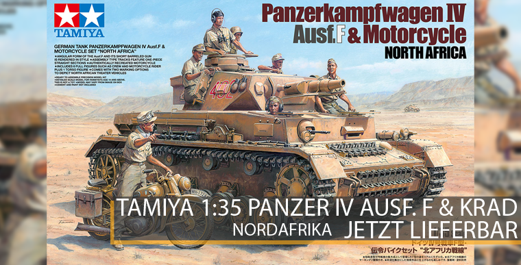 Tamiya 25208 Panzer IV Ausf. F mit Motorrad - Afrika - 1:35