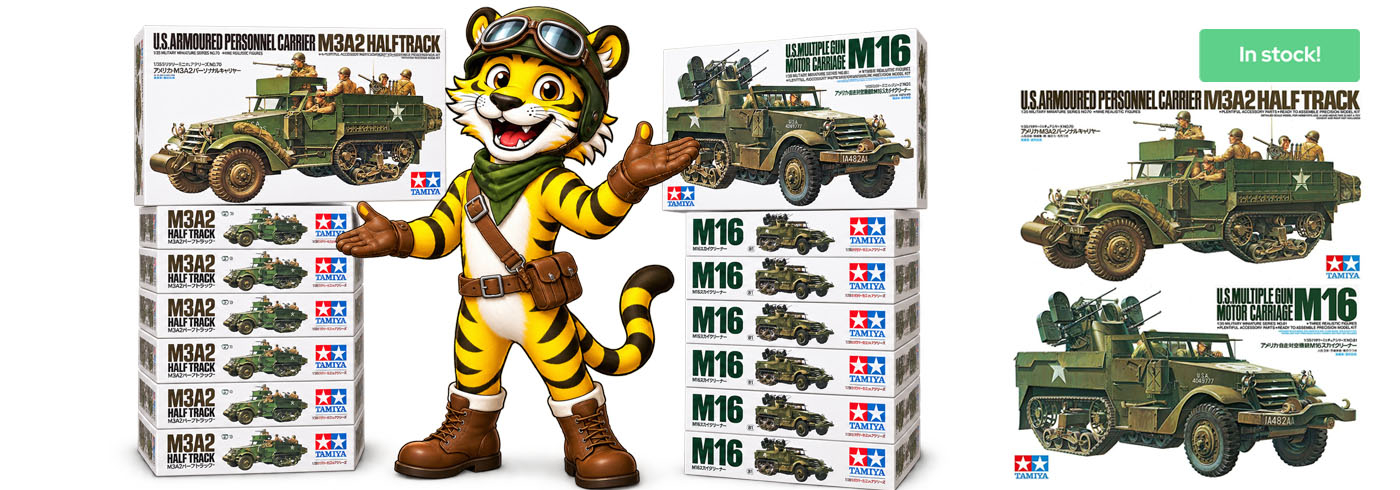 Tamiya 35070 & 35081 - M3A2 & M16 Haltrack - 1/35
