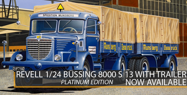 Revell 07580 - Büssing 8000 S 13 with Trailer - Platinum Edition