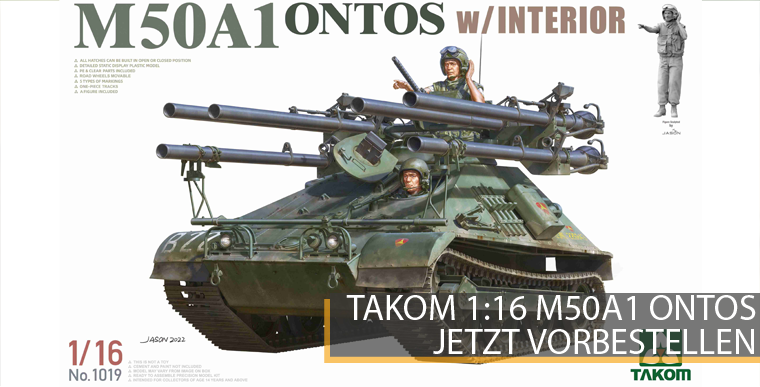 Takom 1019 - M50A1 Ontos - 1:16