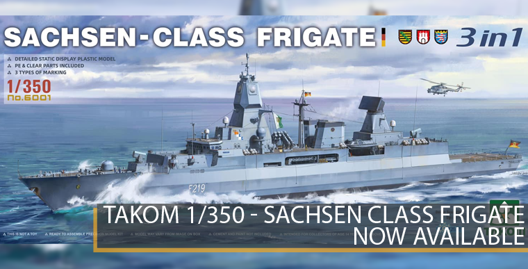 Takom 6001 - Sachsen Class Frigate - 3in1 - 1/350