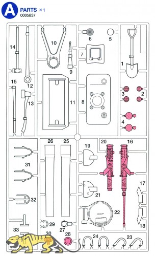A Teile (A1-A23) für Tamiya Sherman Serie 56014 und 56032 1:16