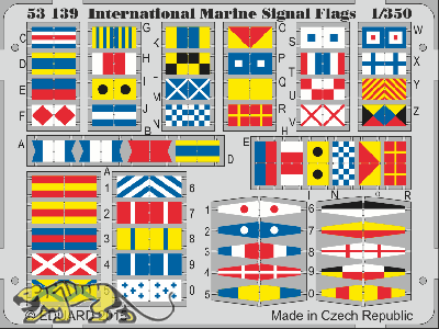 Photo-Etched International Marine Signal Flags - 1/350