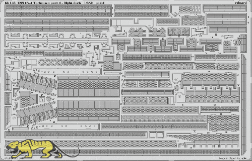 Photo-Etched Parts for 1/350 USS Yorktown CV-5 - Flight Deck - Merit 63501 - 1/350