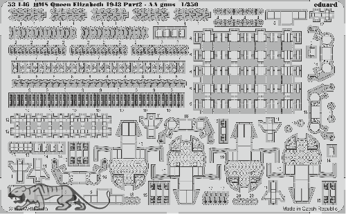 Fotoätzteile für 1:350 HMS Queen Elizabeth - Flak Bewaffnung - Trumpeter 05324 - 1:350