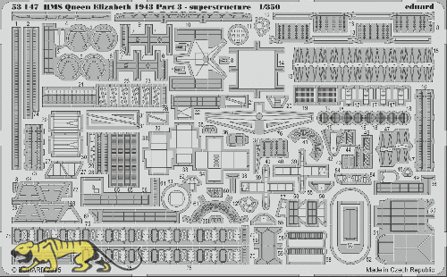 Photo-Etched Parts for 1/350 HMS Queen Elizabeth - Superstructure - Trumpeter 05324 - 1/350
