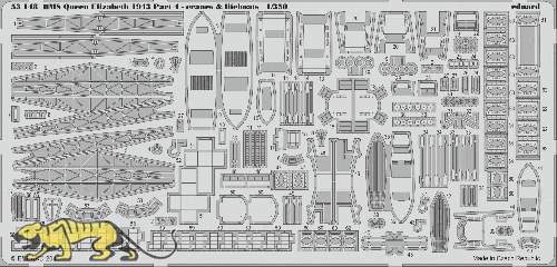 Photo-Etched Parts for 1/350 HMS Queen Elizabeth - Cranes & Lifeboats - Trumpeter 05324 - 1/350