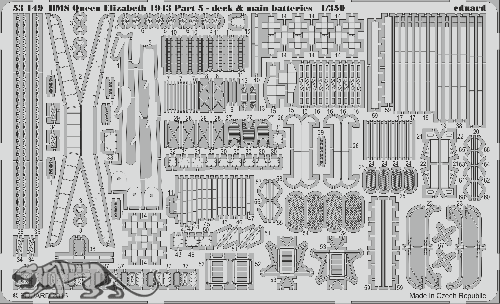 Photo-Etched Parts for 1/350 HMS Queen Elizabeth - Deck & Main Batteries - Trumpeter 05324 - 1/350