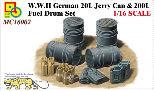 Wehrmacht 20L Benzinkanister und 200L Benzinfässer Set - 1:16