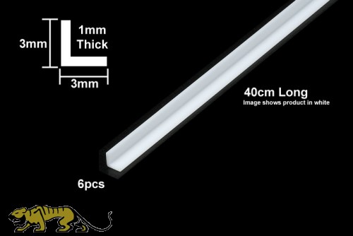 Plastikprofil - Klar / Transparent - L Profil - 3mm - 40cm - 6 Stück