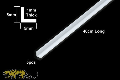 Plastic Beams - L Profile - 5mm - 40cm - 5pcs