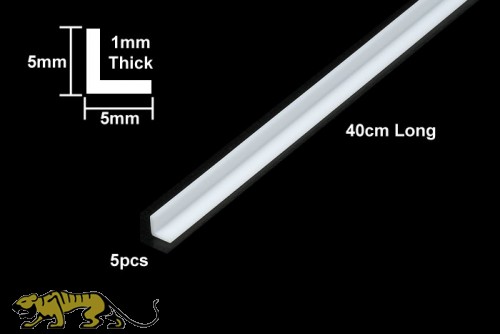 Plastikprofil - L Profil - 5mm - 40cm - 5 Stück