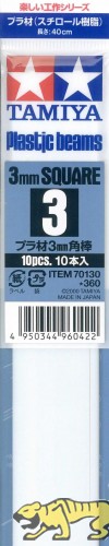 Plastic Beams - Square - 3mm - 40cm - 10pcs
