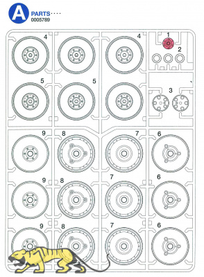 A Parts (A1-A9) for Tamiya Tamiya Tiger I (56010) 1:16