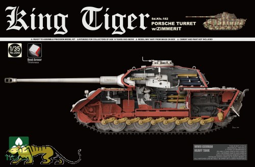 Panzerkampfwagen Tiger Ausf. B - Königstiger - Porsche-Turm - mit Zimmerit und Inneneinrichtung - 1:35