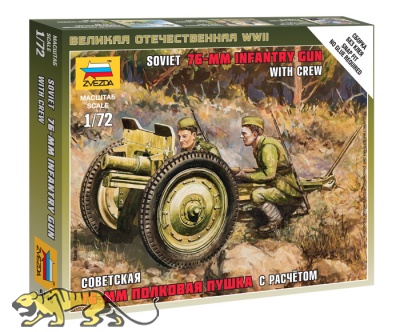 Sowjetisches 76mm Infanterie-Geschütz mit Besatzung