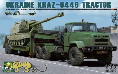 Ukrainischer Panzertransporter Kraz-6446 mit ChMZAP-5247G Tieflader - 1:35