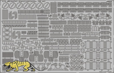 Photo-Etched Parts AA Guns and Rocket Launchers for 1/200 HMS Hood - Trumpeter 03710 - 1/200