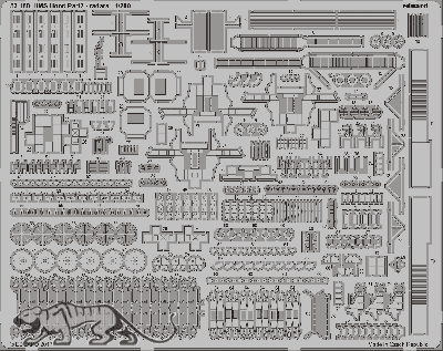 Photo-Etched Parts Radar for 1/200 HMS Hood - Trumpeter 03710 - 1/200