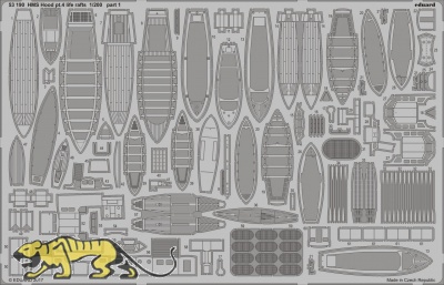 Fotoätzteile Rettungsboote für 1:200 HMS Hood  - Trumpeter 03710 - 1:200