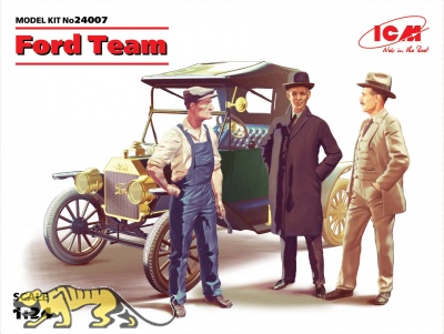 Ford Team - Model T 1913 mit 3 Figuren - 1:24