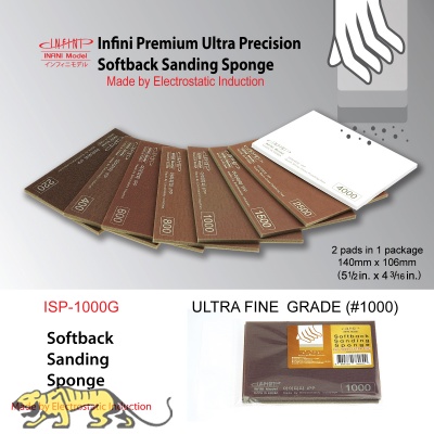 Softback Sanding Sponge - Ultra Fine #1000 - 140mm x 106mm - 2 pcs.