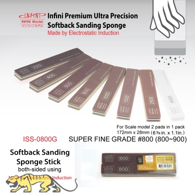 Softback Sanding Sponge Stick - Ultra Fine #1000 - 172mm x 28mm - 2 pcs.