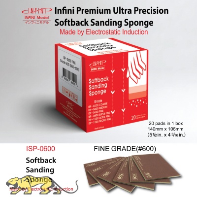 Softback Sanding Sponge Box - Fine #600 - 140mm x 106mm - 20 pcs.