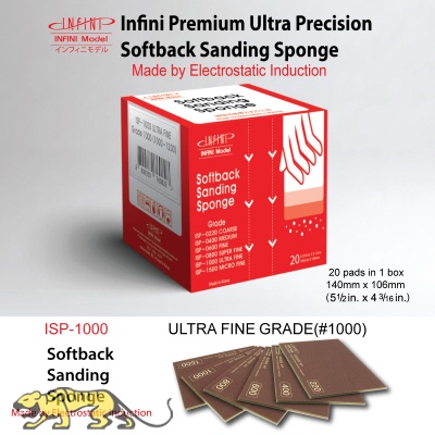 Softback Sanding Sponge Box - Ultra Fine #1000 - 140mm x 106mm - 20 pcs.