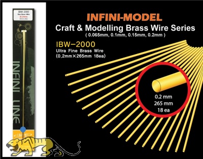 Fine Brass Wire - 0,2mm x 265mm - 18 pcs.