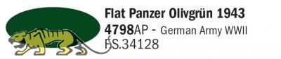 Italeri Acrylic 4798AP - Olivgrün matt / Flat Panzer Olivgrün 1943 - FS34128 - 20ml