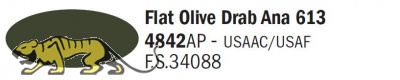Italeri Acrylic 4842AP - Oliv Drab Ana 613 / Flat Olive Drab Ana 613 - FS34088 - 20ml