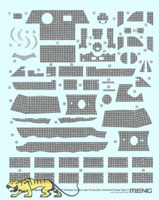 Zimmerit Type 2 Waffelmuster Decal-Sheet for Panter Ausf. A - MENG TS-038