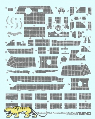 Zimmerit - Typ 2 Waffelmuster - für Meng Panther Ausf. A - TS-035 - 1:35