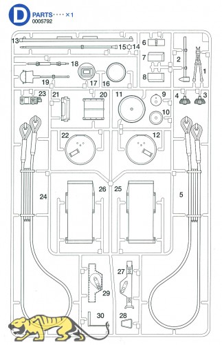 D Parts (D1-D30) for Tamiya Tiger I (56010) 1:16
