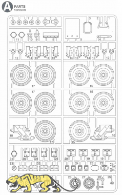 A Parts (A1-A37) for Tamiya M551 Sheridan (56043) - 1/16