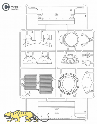 C Parts (C1-C15) for Tamiya M551 Sheridan (56043) - 1/16