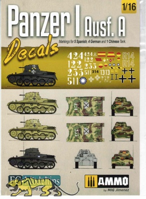 Panzer I Ausf. A - Abziehbilder / Decals - Markierungen für 10 Versionen - 1:16