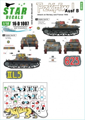 Panzer I - Ausf. B - Norwgen & Frankreich Feldzug - Abziehbilder Set - 1:16