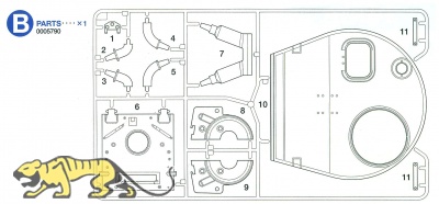B-Parts (B1-B11) for Tamiya Tiger I (56010) 1:16