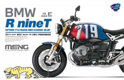 BMW R nineT Option 719 Mars Red / Cosmic Blue - Pre-colored Edition - 1:9