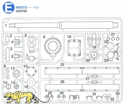 E Parts (E1-E33) for Tamiya Tiger I (56010) 1:16