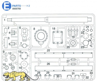 E Teile (E1-E33) für Tamiya Tiger I (56010) 1:16